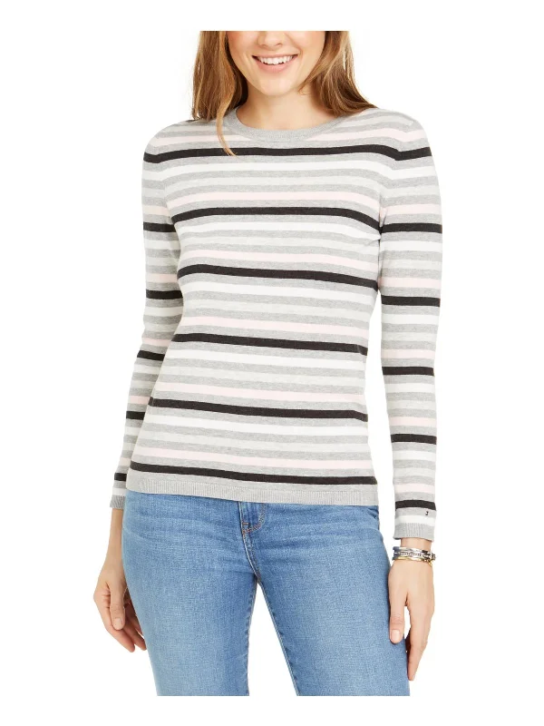 Exclusive Deal Womens Crewneck Striped Sweater