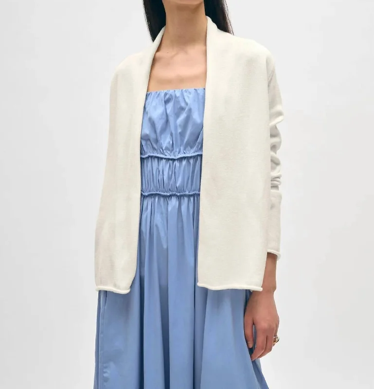 Doorbuster Deal Superfine Organic Cotton Mini Trapeze Cardigan In White