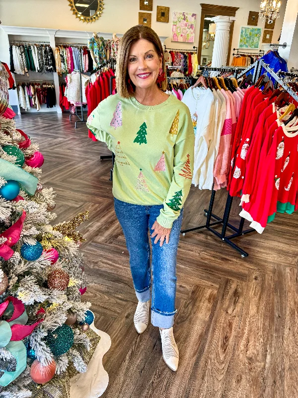 Steals and Deals Christmas Tree Embroidery Top