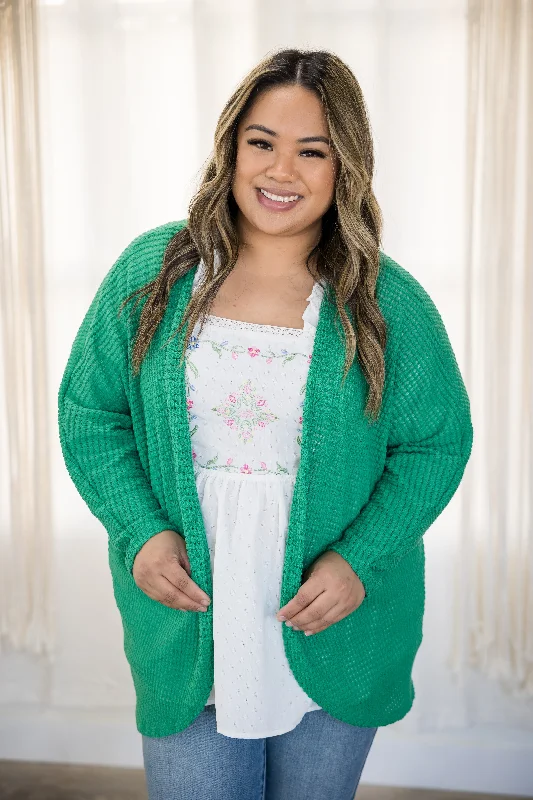 Limited Time Delightfully Layered Cardigan - Kelly Green