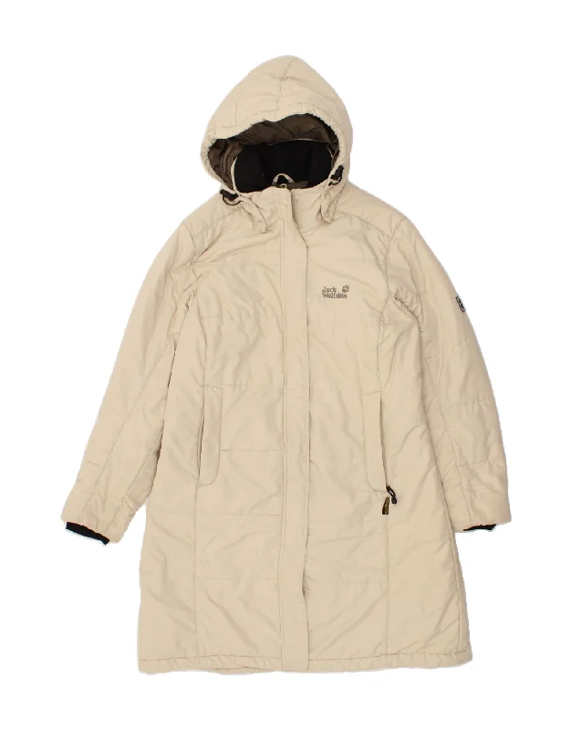 Weekend Price Cuts Galore JACK WOLFSKIN Womens Hooded Padded Coat UK 16 Large Beige Polyester Weekend Price Cuts Galore JACK WOLFSKIN Womens Hooded Padded Coat UK 16 Large Beige Polyester