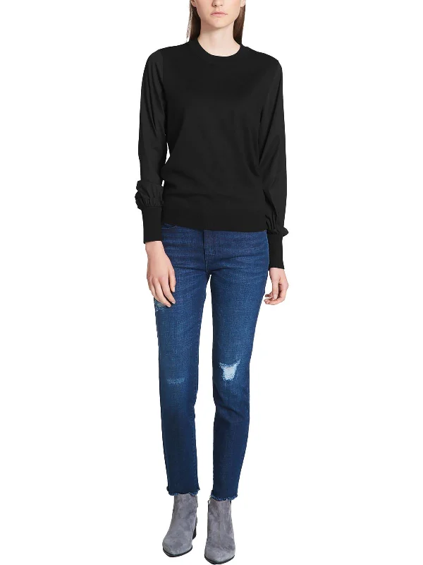 Value Deals Womens Bishop Sleeve Crewneck Pullover Sweater