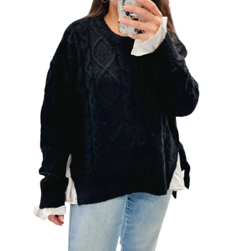 Weekend Deals That Spark Mixing It Up Cable Knit Sweater In Black