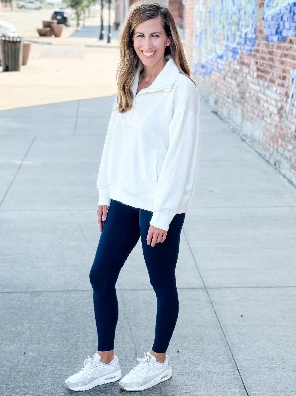 Season Finale Sale Cloud Essential Half Zip Pullover |Cream|