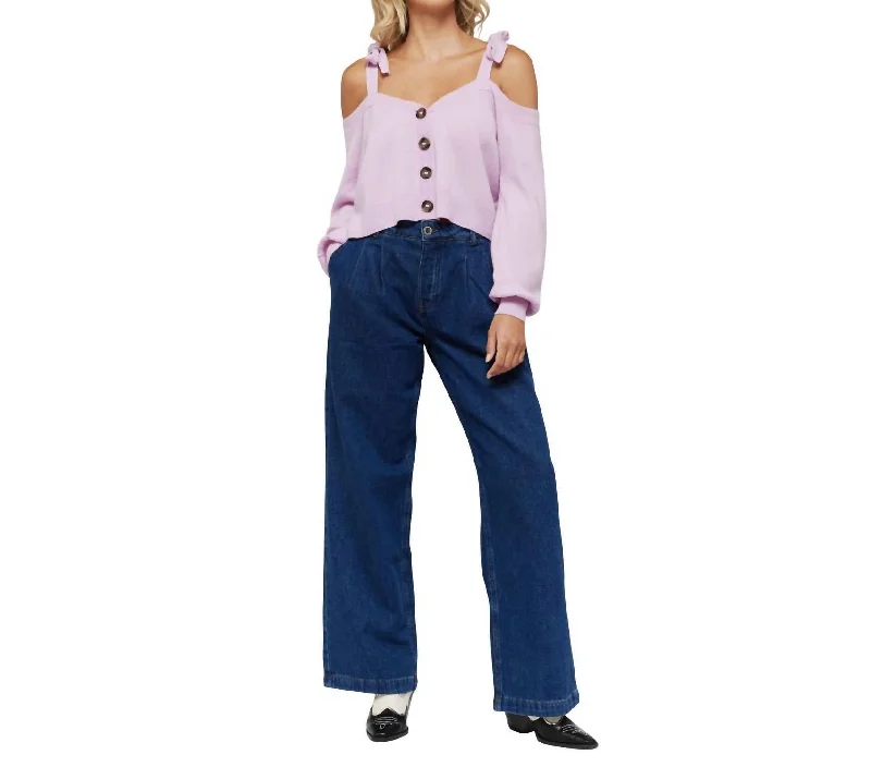 Grand Opening Sale Bella Bow Tie Cardi In Lilac Breeze