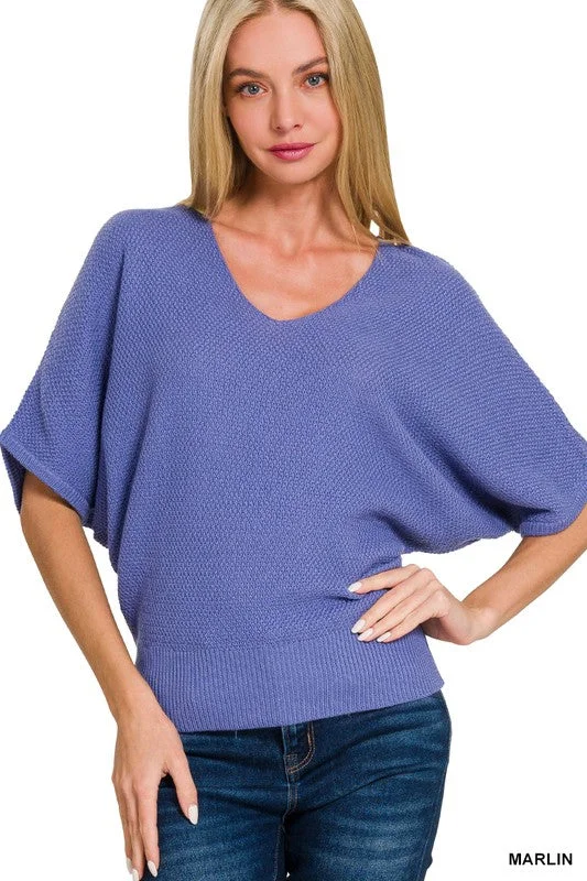 Act Fast Merri V Neck Dolman Sweater