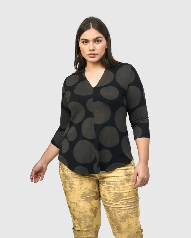 Blowout Deals Voyager V-Neck Top, Brown