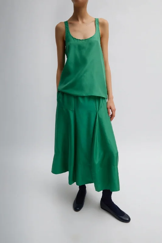 Take Advantage Tibi Silk Habotai Tank Top - Green Tea