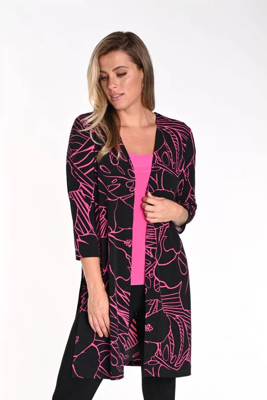 Extra Savings Frank Lyman #241486 black fuchsia cardigan