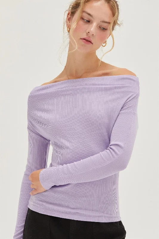 Buy Now HYFVE Off Shoulder Ribbed Knit Top
