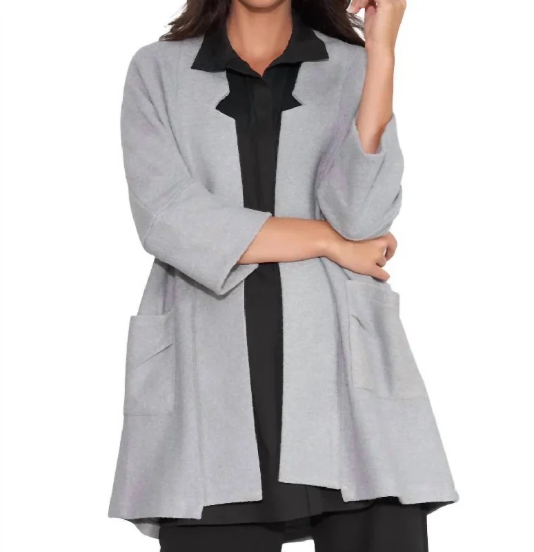 Weekend Offers That Please Cozy Up Coat In Medium Gray