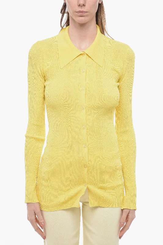 Special Offer Remain Ribbed Sweater with Polo neck