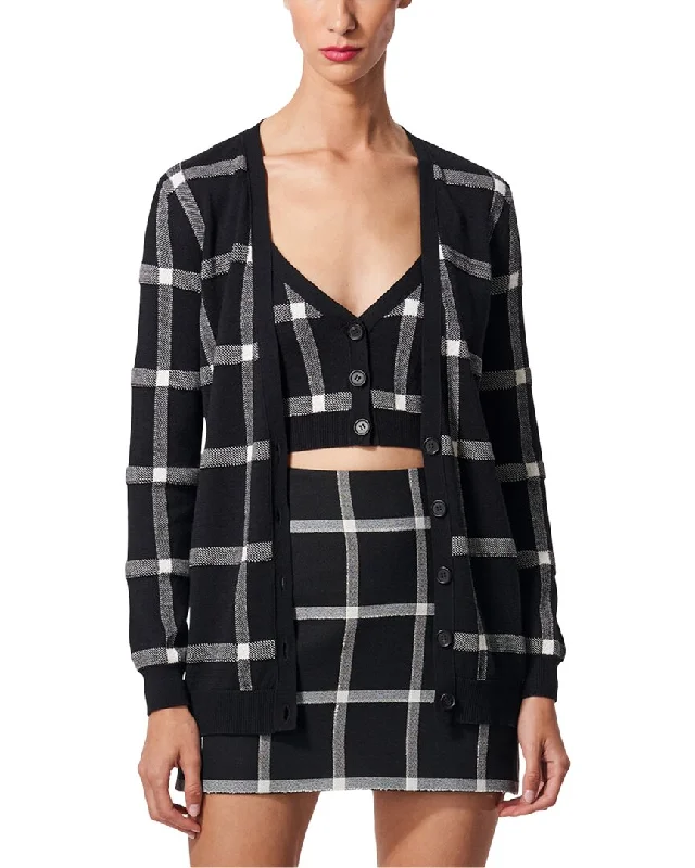 Low Price Carolina Herrera V Neck Silk & Wool-Blend Cardigan