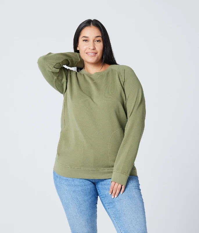 Can't Be Beat Unisex Pocket Crewneck Sweatshirt - Army