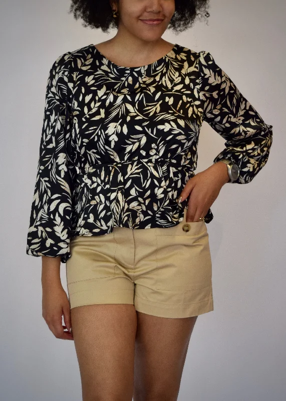 Final Clearance Riley Peplum Floral Top (Curvy)
