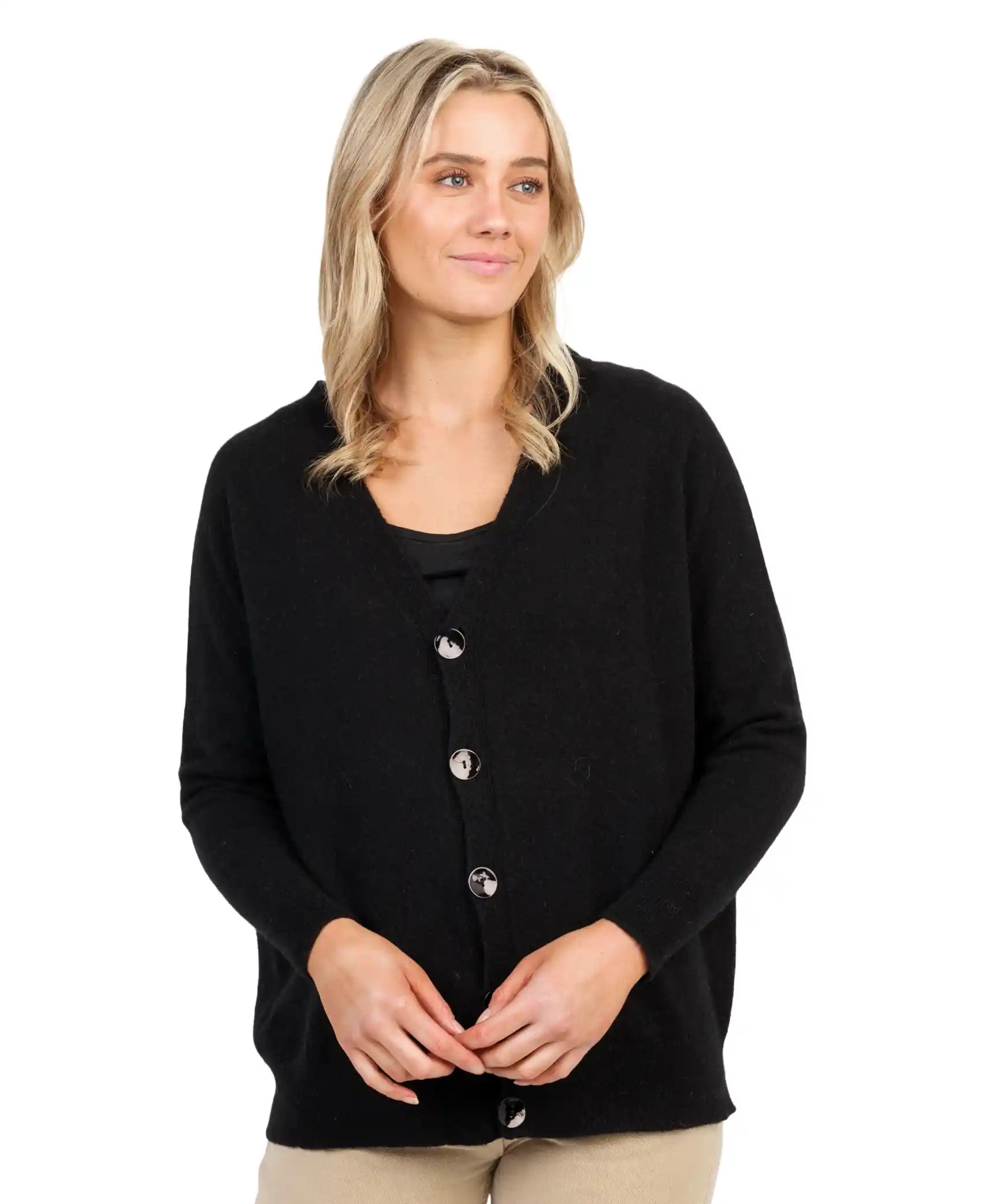 Flash Sale Black Women's Relaxed Cardigan - NB851