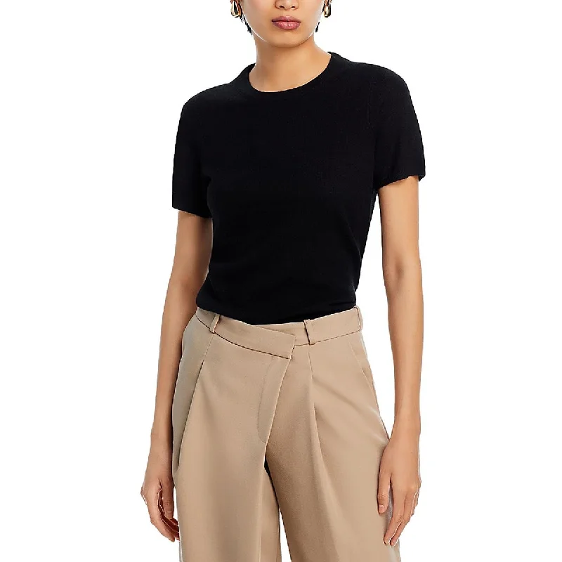 Today Only Womens Cashmere Short Sleeve Crewneck Sweater