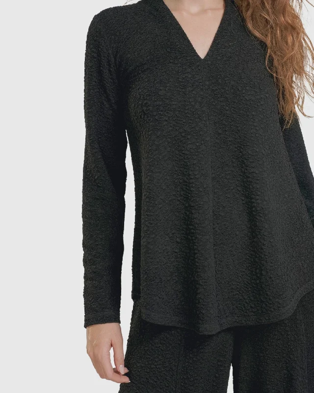 The Best Prices Jacquard V-Neck Tunic Top, Black