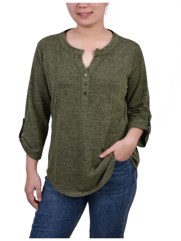 Weekend Savings Spectacle Petites Womens Knit Space Dyed Pullover Sweater