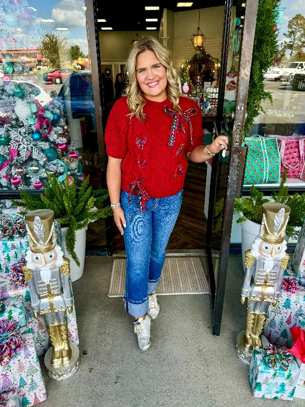 Great Deal Plaid Lace Up Sweater