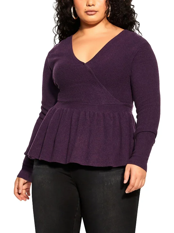 Big Savings Womens Cropped Shirt Wrap Sweater