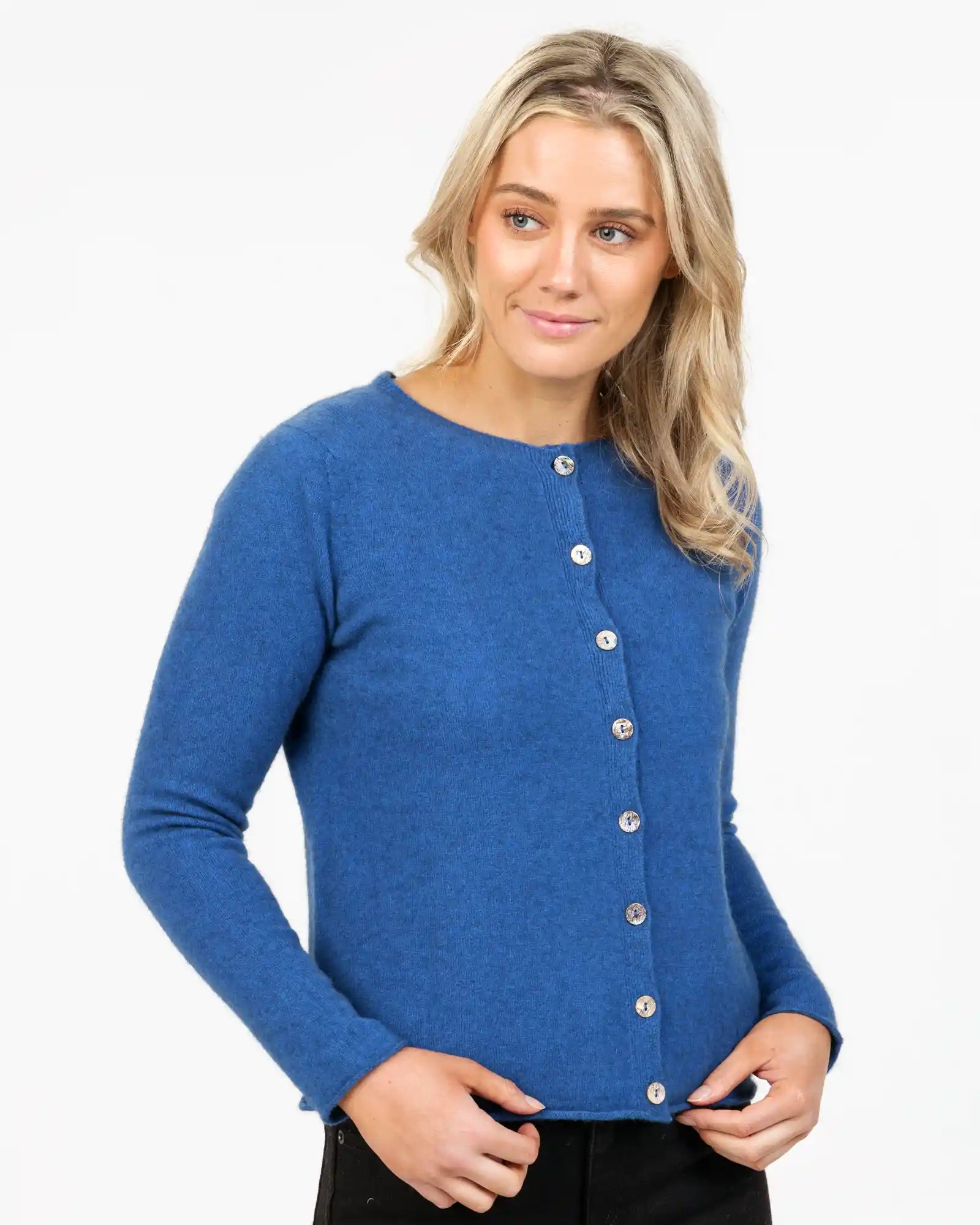 Exclusive Deal Cornflower Women's Paua Button Cardigan - NB872
