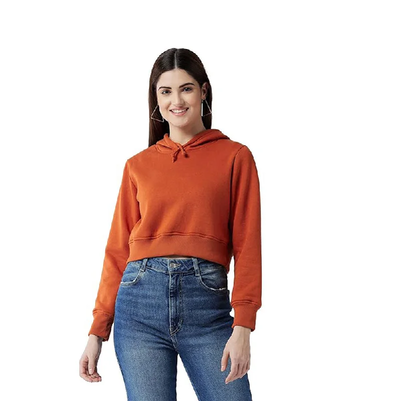 Weekend Deals You Can't Resist TS Short Style Ladies Rust Fleece Hoodie 13515