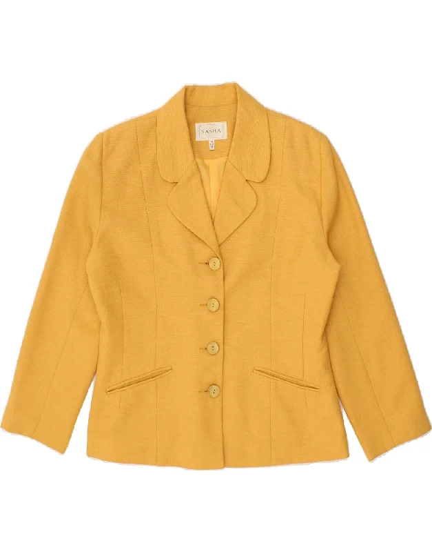 Weekend Offers That Shine SASHA Womens 4 Button Blazer Jacket UK 14 Medium Yellow Polyester Weekend Offers That Shine SASHA Womens 4 Button Blazer Jacket UK 14 Medium Yellow Polyester