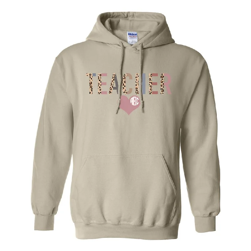 Savings Galore Monogrammed 'Leopard Teacher' Hoodie