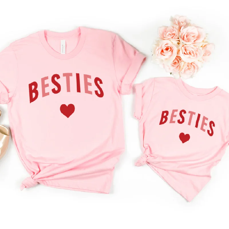 Weekend Price Cuts Galore Besties Love Hearts Mum & Kid Matching Light Pink T-Shirts Weekend Price Cuts Galore Besties Love Hearts Mum & Kid Matching Light Pink T-Shirts