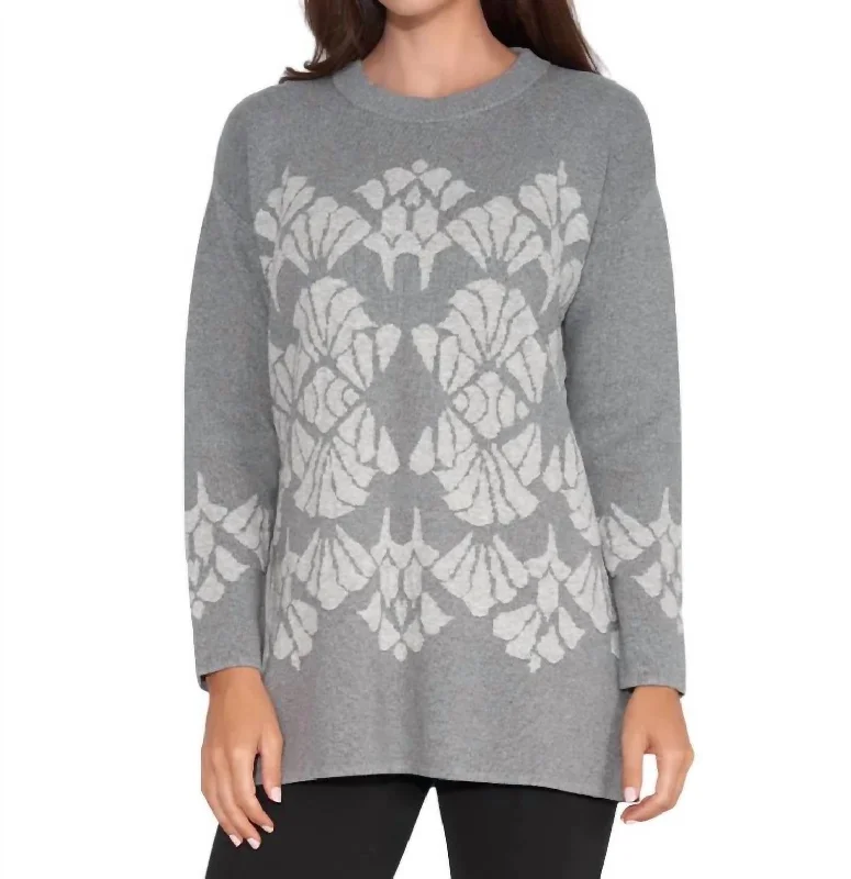 Weekend Savings Extravaganza Eye Candy Sweater In Dark Gray/ Light Gray