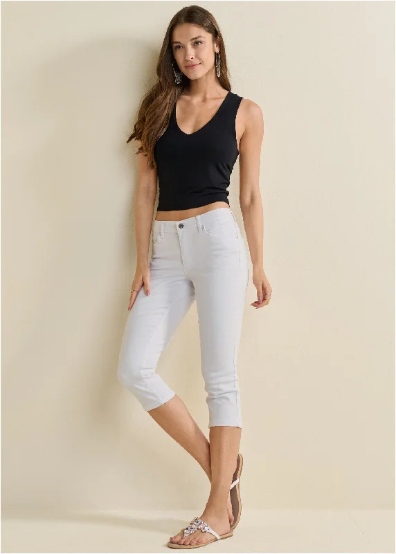 Deal of the Day Cindy Capri Jeans - White