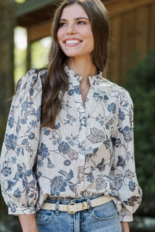 Markdowns Get A Good Look Brown Floral Blouse