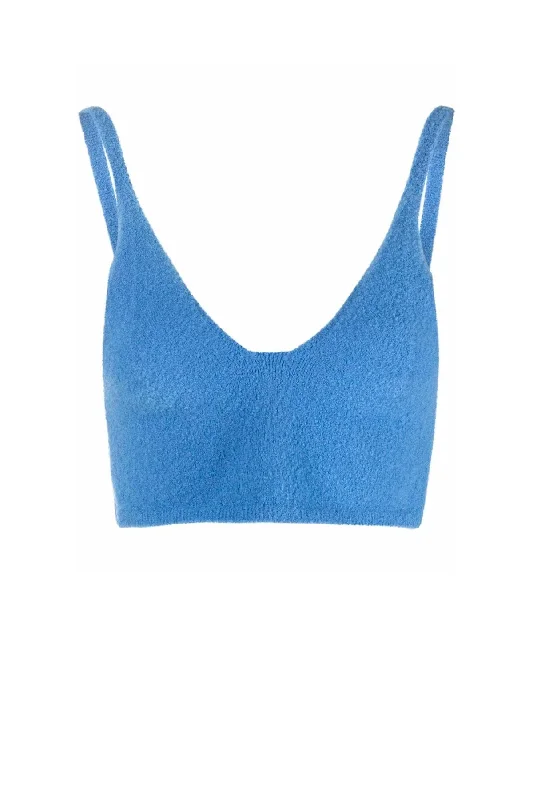 Weekend Savings Galore Nanushka Yoma Compact Boucle Bralette - Blue