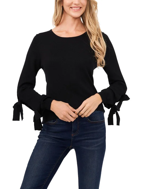 Bonus Offer Womens Cotton Blend Tie Sleeve Pullover Sweater