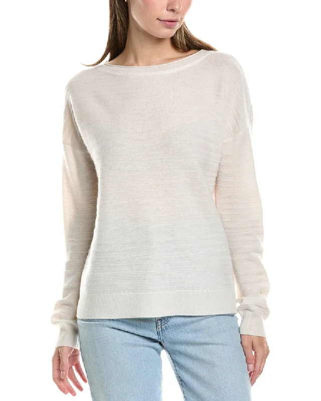 Special Offer InCashmere Variegated Stripe Cashmere Sweater
