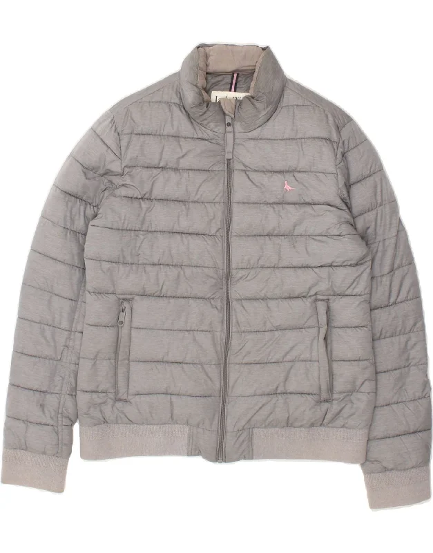 Weekend Special JACK WILLS Womens Padded Jacket UK 14 Large Grey Polyester