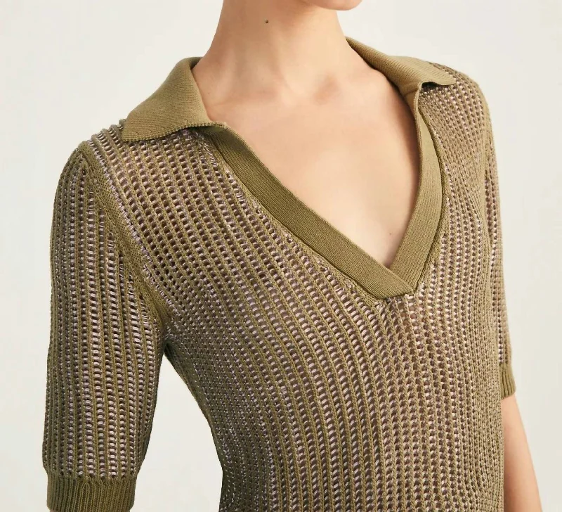 Members Only Axelle Polo Sweater In Oregano Hyacinth