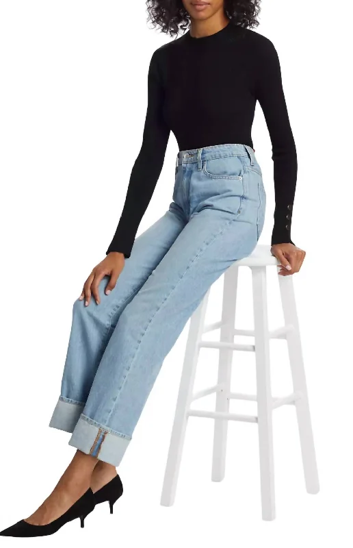 Last Chance Kassandra Ribbed Mock Neck Sweater In Black