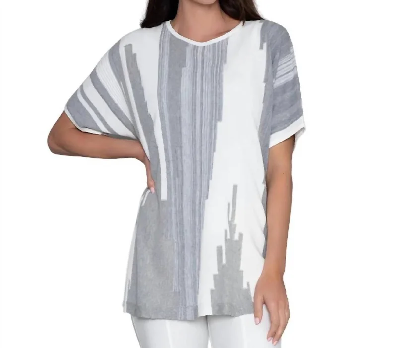 Weekend Offers That Delight Instant Chic Sweater In Medium Gray/soft White