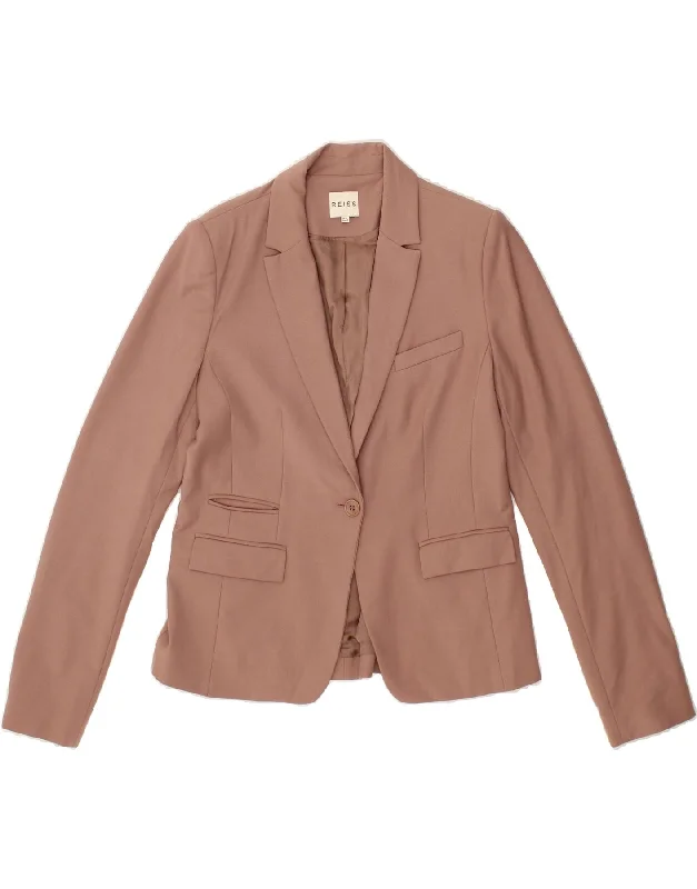 Savings Soar This Weekend REISS Womens 1 Button Blazer Jacket UK 14 Medium Pink Polyester Savings Soar This Weekend REISS Womens 1 Button Blazer Jacket UK 14 Medium Pink Polyester