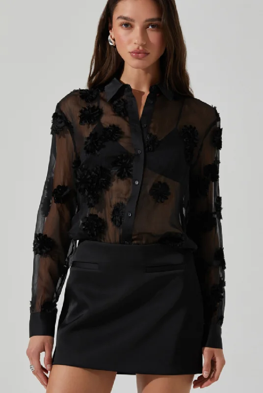 Weekend Discounts to Celebrate Sheer Button Down Shirt by Astr the Label