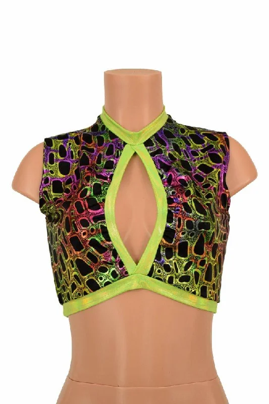 Don't Delay Sleeveless Keyhole Top in Poisonous