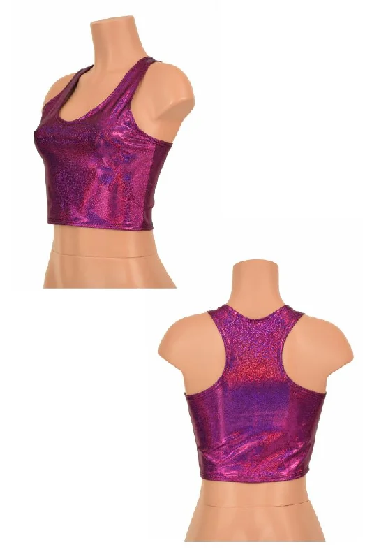 Bargain Prices Fuchsia Racerback Crop Top