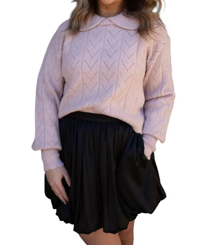 Crazy Deals Scallop Edge Sweater In Pink