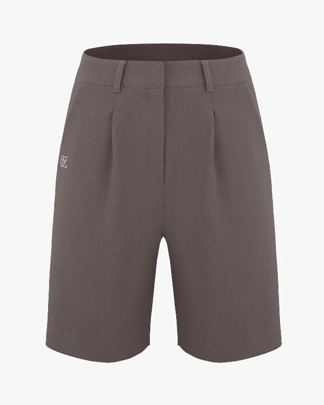 Weekend Deals to Make You Happy Pintuck Bermuda Shorts - Beige