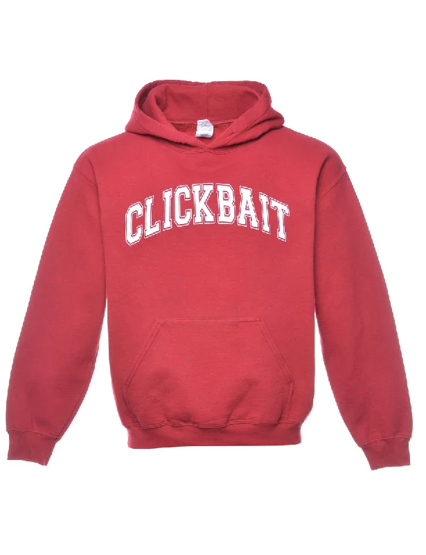 Reduced Price Maroon Clickbait Printed Hoodie - S