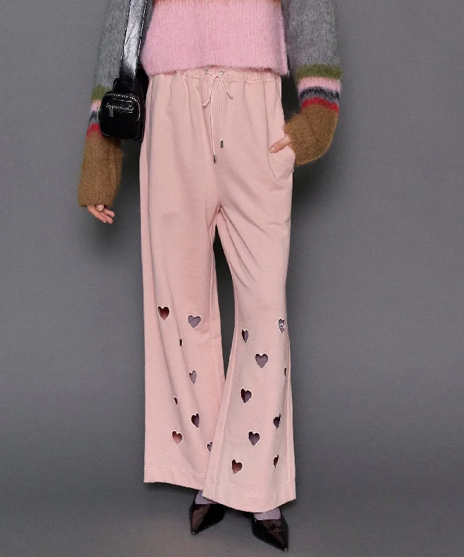 Weekend Offers That Tempt 【SALE】Many Heart Cutouts Sweatpants