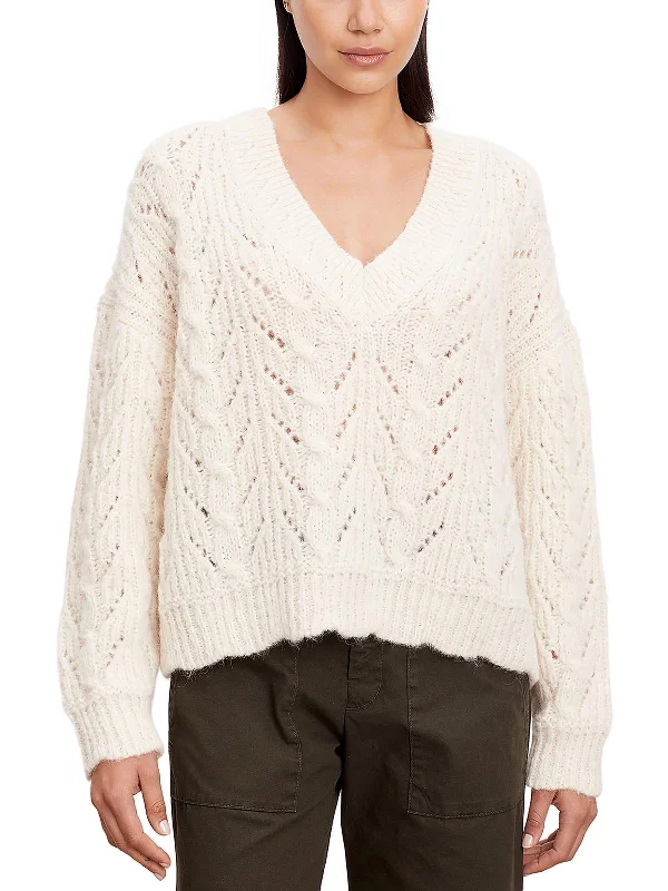 Crazy Deal Womens Alpaca Open Stitch Pullover Sweater