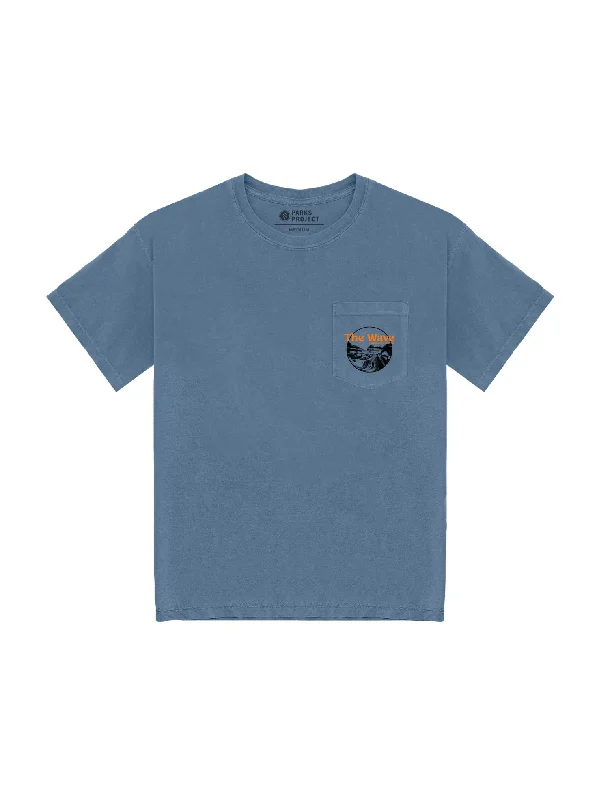 Bargain Alert Wave Puff Pocket Tee - Stone Blue